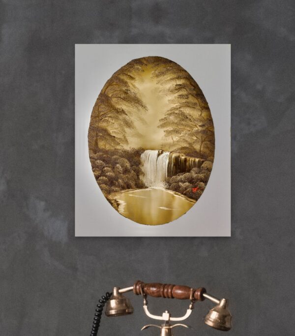 Sepia Waterfall, Oval - Image 6