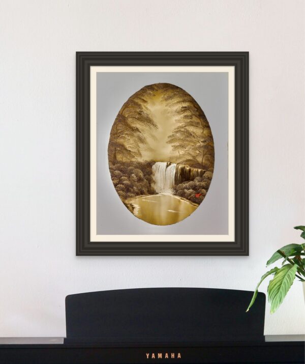 Sepia Waterfall, Oval